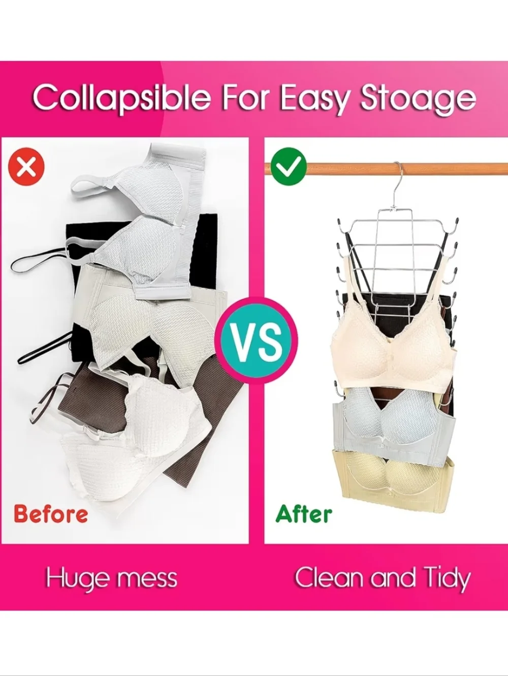 (2) Multi-Tier Metal Scarf and Belt Hanger - Silver
